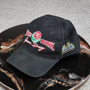 Vintage UCLA Bruins Badgers Rose Bowl Game Day Black Adjustable Baseball Cap Hat
